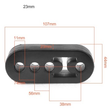 WIESZAK TŁUMIKA GUMOWY TŁUMIENIE NA UKŁADU WYDECHOWEGO 4 OTWORY 12mm 4SZT