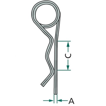 Пружинный шплинт, оцинкованное исполнение, A: 3,6