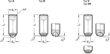 НАЖИМНЫЙ ВИНТ И ШАРИКОВЫЙ ЗАМОК M5X20