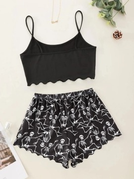 Women's Pajama Set Skeleton Print Camisole Shorts