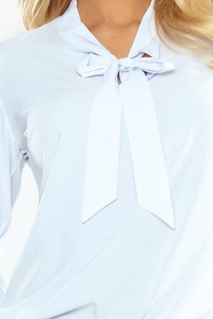 Numoco koszula damska długi rękaw bez wzoru biały 140-8 rozmiar 42