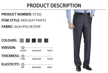 Summer Business Thin Suit Pants For Men Size 29-56