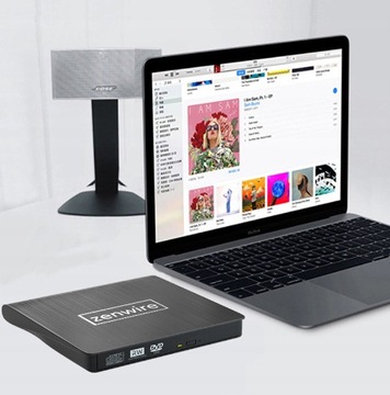 Внешний портативный привод DVD и компакт-дисков USB 3.0 записывающий проигрыватель дисков SLIM