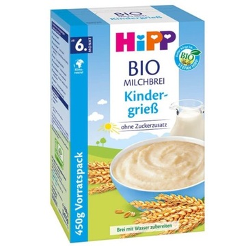 HIPP BIO PSZENNA MLECZNA KASZKA Z WITAMINAMI BEZ CUKRU 450g 6m