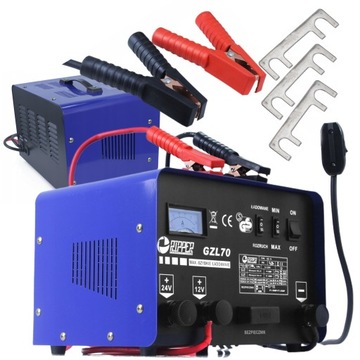 ВЫПРЯМИТЕЛЬ С ПУСКОВЫМ ЗАРЯДНЫМ УСТРОЙСТВОМ GZL-70 FAST CHARGE + ПУСК 12В/24В 500Ач