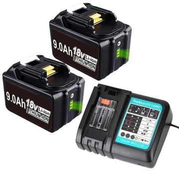 18V SZYBKA ŁADOWARKA DC18RC+2 BATERIE 18V 9AH DO MAKITA BL ZESTAW