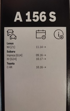 Щетки переднего стеклоочистителя BOSCH TOYOTA C-HR SUBARU FORESTER