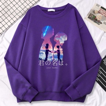Simple Casual Woman Pullovers Your Name Anime Prin