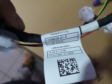 УСТАНОВКА ДВЕРНОГО ЖГУТА ЛЕВАЯ ПЕРЕДНЯЯ TESLA МОДЕЛЬ X 1036928-01-F