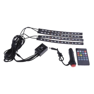Pasek neonowy RGB LED do wnętrza samochodu Bluetooth Lampka kontrolna aplikacji telefonu