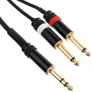 Kabel przewód audio sygnałowy Jack 6,3 mm stereo 3 m pozłacany the sssnake
