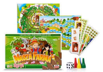 GRA PLANSZOWA 3W1 NASZA FARMA LIS I KURY SZYBKA DOSTAWA FAN