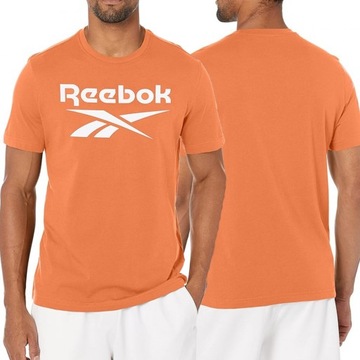 Reebok t-shirt koszulka męska pomarańczowa bawełna Big Logo Tee HS4979 L