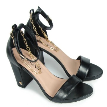 CARINII B8629 САНДАЛИИ НА ШПИЛЬКЕ КОЖАНЫЕ ЧЕРНЫЕ 37