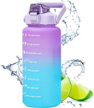 BIDON SPORTOWY 2L BUTELKA MOTYWACYJNA NA WODĘ RURKA UCHWYT PODZIAŁKA 2000ml
