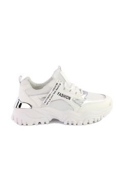 Sneakersy SPORTOWE damskie CRIPPERSY białe (40)