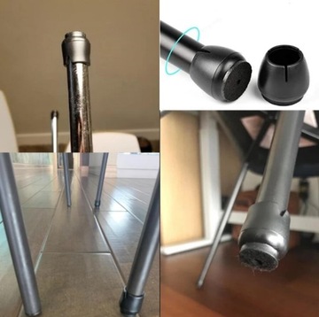 Защитные силиконовые фетровые чехлы на ножки стульев для мебели ЧЕРНЫЕ 25-29мм x4