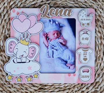 Детская рамка-память о рождении фото 10х15 - рамка-сувенир о рождении ребенка