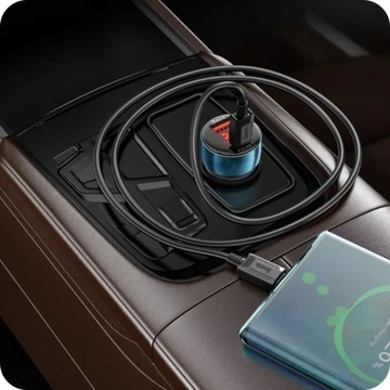 АВТОМОБИЛЬНОЕ ЗАРЯДНОЕ УСТРОЙСТВО USB + КАБЕЛЬ BASEUS 60 Вт БЫСТРАЯ ЗАРЯДКА QC 3.0 TYPE-C