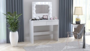 ЗЕРКАЛО ТРУБНОЙ СТОЛИК ДЛЯ МАКИЯЖА С 12 светодиодной ПОДСВЕТКОЙ