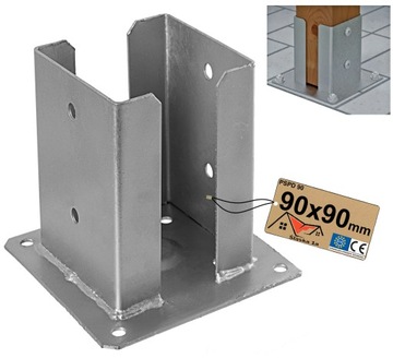 Podstawa słupa ocynkowana przykręcana do betonu kotwa do drewna 9x9 2,0mm