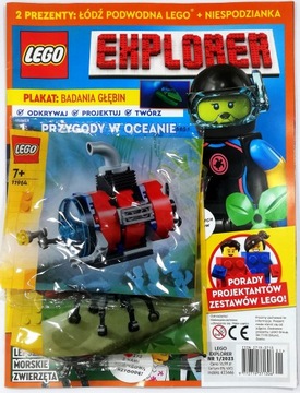 LEGO EXPLORER 1/2023 MAGAZYN + ŁÓDŹ PODWODNA + OWAD LEGO