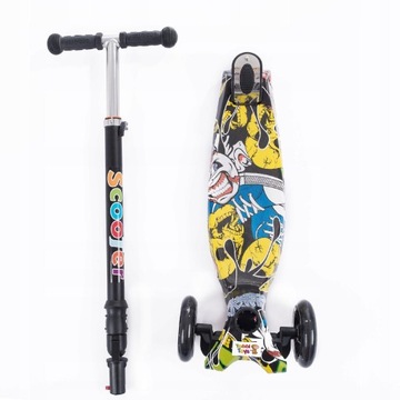 HULAJNOGA TRÓJKOŁOWA DLA DZIECI TOBBI-TOYS BALANSOWA KOŁA LED STYL GRAFFITI