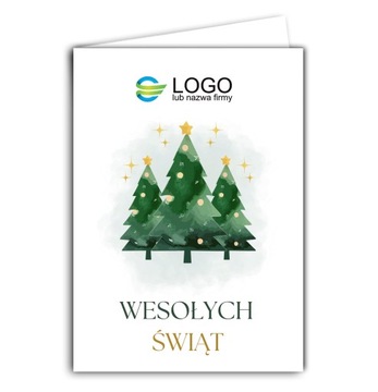 30 x Firmowe Kartki Świąteczne z LOGO, życzenia, koperty, NOWE WZORY