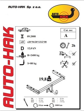 ZAŘÍZENÍ(HÁK) TÁŽNÝ AUDI A6 C5 SEDAN 97-04 +SVAZEK 7PIN