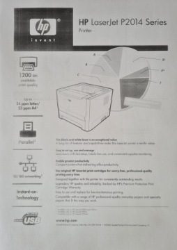 Лазерный принтер HP LASERJET 2014 г.