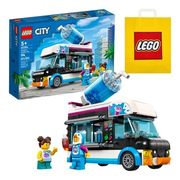 LEGO City Pingwinia Furgonetka ze Slushem (60384) + Torba Prezentowa LEGO