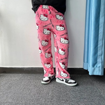 Sanrio Hello Kitty фланелевые пижамы женские теплые брюки