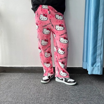 Hello Kitty Flannel Piżama Damskie ciepłe spodnie, S