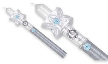 ŚWIECA DO NA KOMUNII +PUDEŁKO DREWNIANE EKO poziom