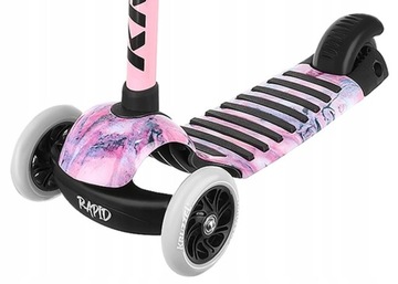 Три -шлепочный скутер для детей светящиеся светодиодные резиновые колеса розовые