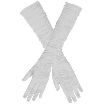 Белые перчатки - 45 см.