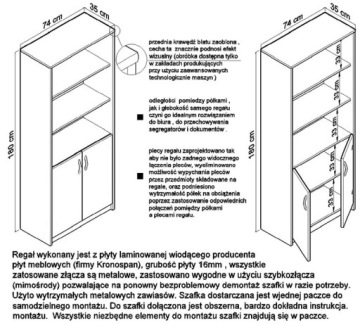ОФИСНАЯ ПОЛКА для папок, книг, БЕЛАЯ R007