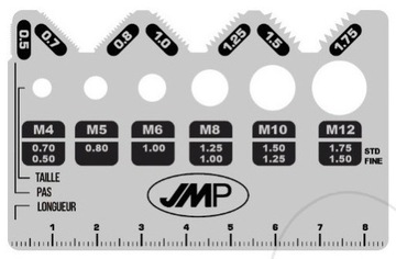 Stalowy szablon do identyfikacji rozmiarów śrub