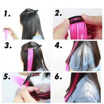 KOLOROWE PASMO NA KLIPSIE NIEBIESKE