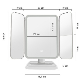 КОСМЕТИЧЕСКОЕ ЗЕРКАЛО СО СВЕТОДИОДНОЙ ПОДСВЕТКОЙ, СКЛАДНОЕ ЗЕРКАЛО ДЛЯ МАКИЯЖА
