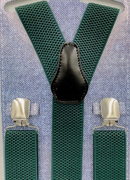 ZIELEŃ BUTELKOWA KLASYCZNE GŁADKIE SZELKI MĘSKIE