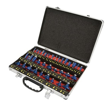 НАБОР ИЗ 35 ФРЕЗ В ДЕРЕВЯННОЙ КАССЕТЕ, РУЧКА 1/4