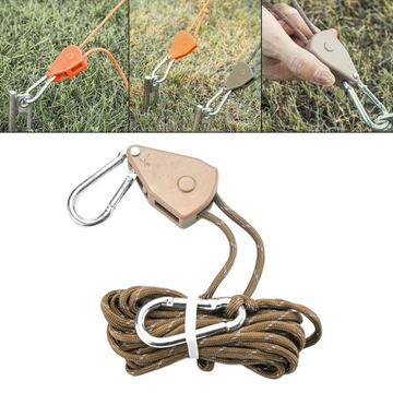 Регулируемые тентовые тросы с натяжителем тентового шнура цвета хаки.