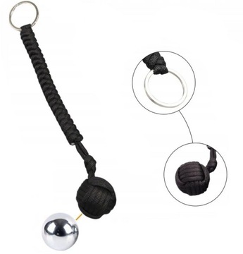 BRELOK DO SAMOOBRONY / METALOWA KULKA PARACORD EDC