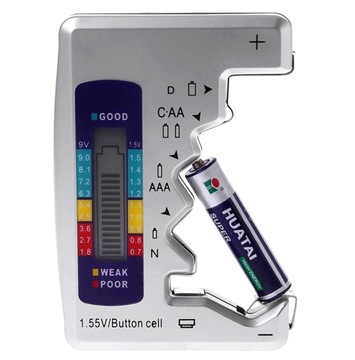 CYFROWY UNIWERSALNY TESTER MIERNIK DO SPRAWDZANIA BATERII AA AAA LCD AG372B