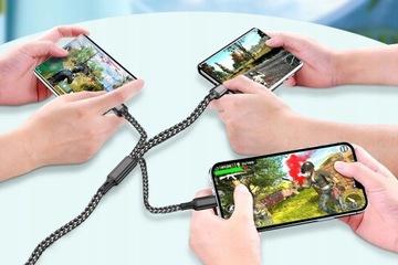 ZASILACZ SIECIOWY DO TELEFONU 20W 2 PORTY USB-C USB Z MOCNYM KABLEM 3W1