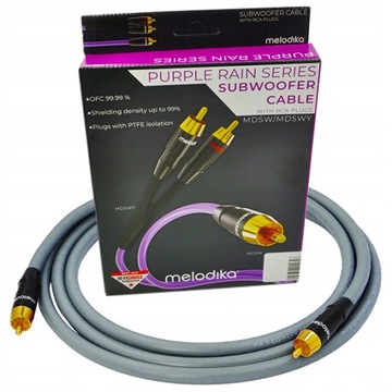 MELODIKA MDSW10G KABEL RCA DO SUBWOOFERA GUNMETAL EDITION 1.0M