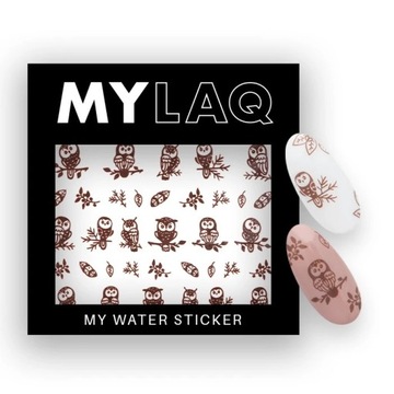 MYLAQ Sowy Naklejki Wodne na paznokcie MY WATER STICKER -1