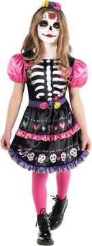 KOSTIUM STRÓJ KOŚCIOTRUP SZKIELETORKA KARNAWAŁOWY HALLOWEEN 92-104