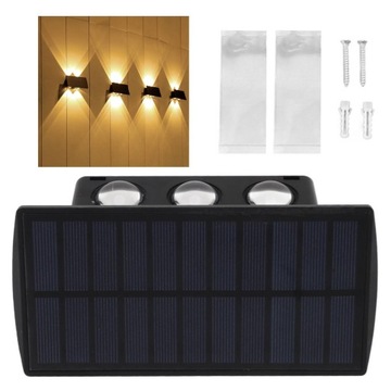 LAMPA ŚCIENNA KINKIET SOLARNY ZEWNĘTRZNA IP67